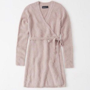 Abercrombie & Fitch Pink Sweater Wrap Dress Size Small Tall NWT
